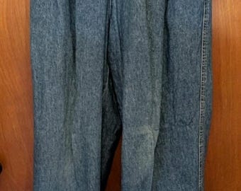 Lizwear Vintage Women's 1980s Mom Jeans Size 8 Wide Leg Buttons Sides Flat Back