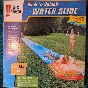 Six Flags Vintage Soak n Splash Slip Slide Water Slide 16 Ft. Summer 2004 NOS