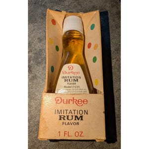 Durkee Imitation Rum Flavor 1 fl. oz NOS Original Packaging Baking Cakes Extract