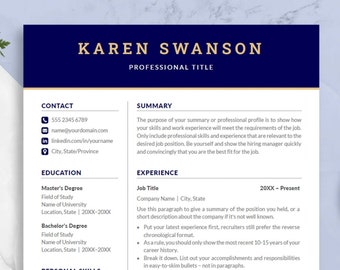 Professional Resume Template for Word | Cover Letter, References (Instant Download)