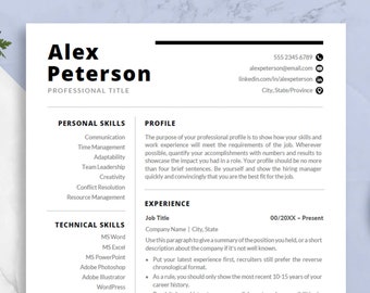 Minimalist Resume Template for Word | Cover Letter, References (Instant Download)
