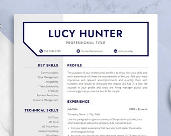 Modern Resume Template for Word | Cover Letter, References (Instant Download)