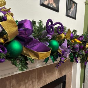 Mardi Gras, Mardi Gras garland, Mardi Gras front door, Fat Tuesday garland, Mardi Gras decorations