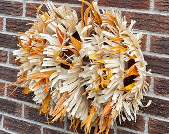 Fall Corn Husk Frayed Wreath, READY TO SHIP, Farmhouse, Rustic, Year-Round, Door Home Wall Decor, Indoor Outdoor chrevinique