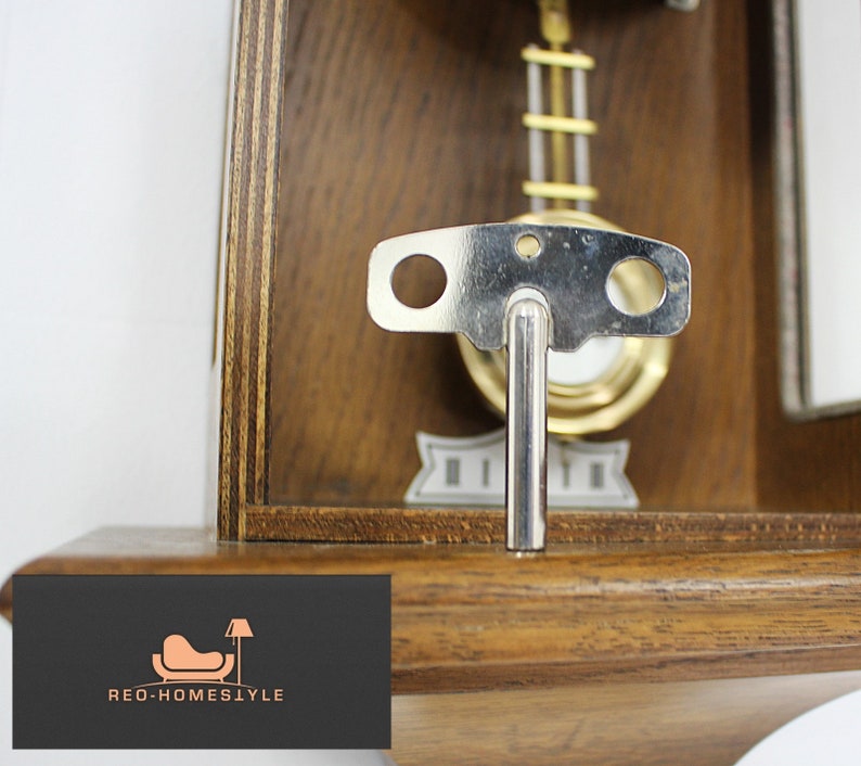 Hermle Wall Clock Pendulum Antique Old Solid Vintage Glass Shabby Chic