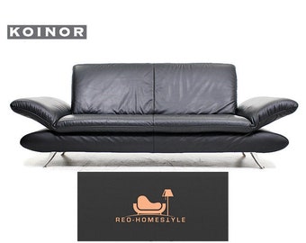 Koinor Rossini canapé design en cuir noir fonction trois places réglable salon salon bureau