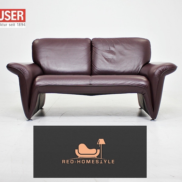 Laauser Designer Canapé Cuir Deux places Canapé Living Seat Style