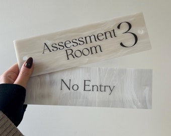 Acrylic Marble Effect Door Sign ,Salon Door Sign & Treatment Room Personalised Office Sign, Stylish Door Name Plate.