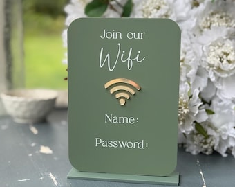 Custom WiFi Password Sign, A6 Acrylic WiFi Plaque, Personalised WiFi Network Sign, Guest WiFi Sign for Home, Airbnb, Cafe, Wedding.