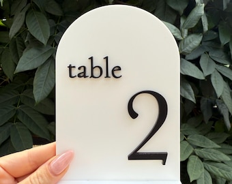 Acrylic Arch Table Number: Modern Wedding Table Decor