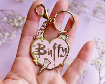 Buffy heart keychain