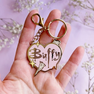 Buffy heart keychain