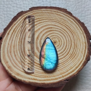 Labradorite Blue Flashy Pear Cabochon Jewelry Making Hand Polished Gemstone