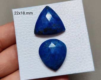 Natural Lapis Lazuli Trillion & Teardrop Cabs Jewelry Making Hand Polished Gemstones