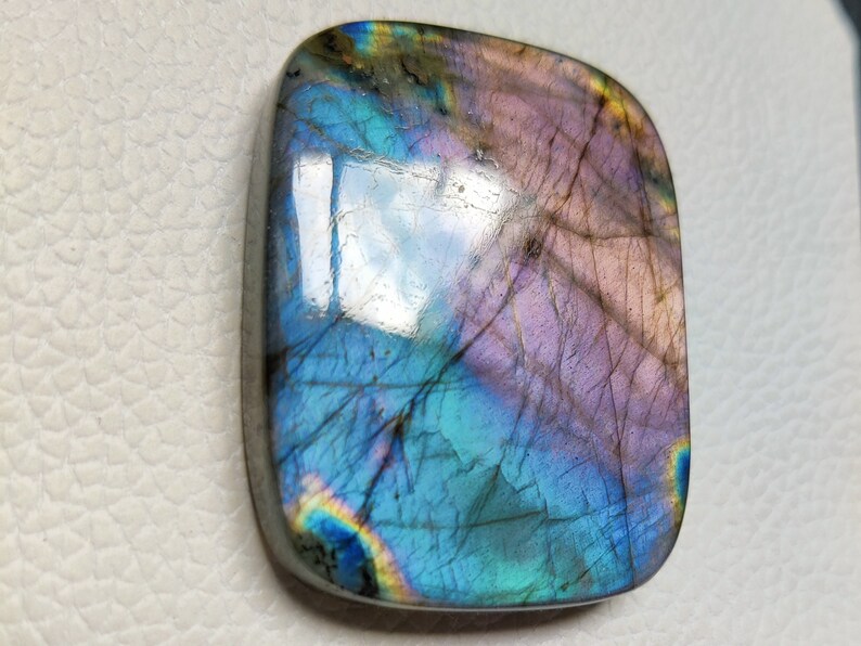 Labradorite Rare Multi With Purple Flashy Cabochon Smooth Hand Polished Jewellery Gemstone