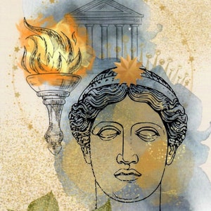 Carte de dévotion déesse Hestia, carte d'autel, carte postale, prière païenne, polythéiste, dieux grecs, païen hellénique, wicca, option plastifiée, sorcière