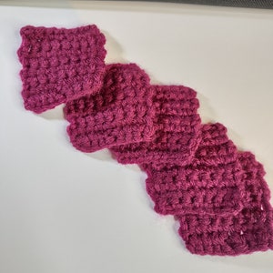 5 mini maroon crochet fidget squares, small travel fidget, subtle fidget toy, quiet fidget toy, soft yarn fidget