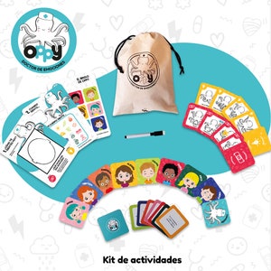 Expresión de emociones en niños• Tarjetas Montessori• Terapia infantil• Mindfulness• Juego de emociones• Pulpo calma• carta regulación