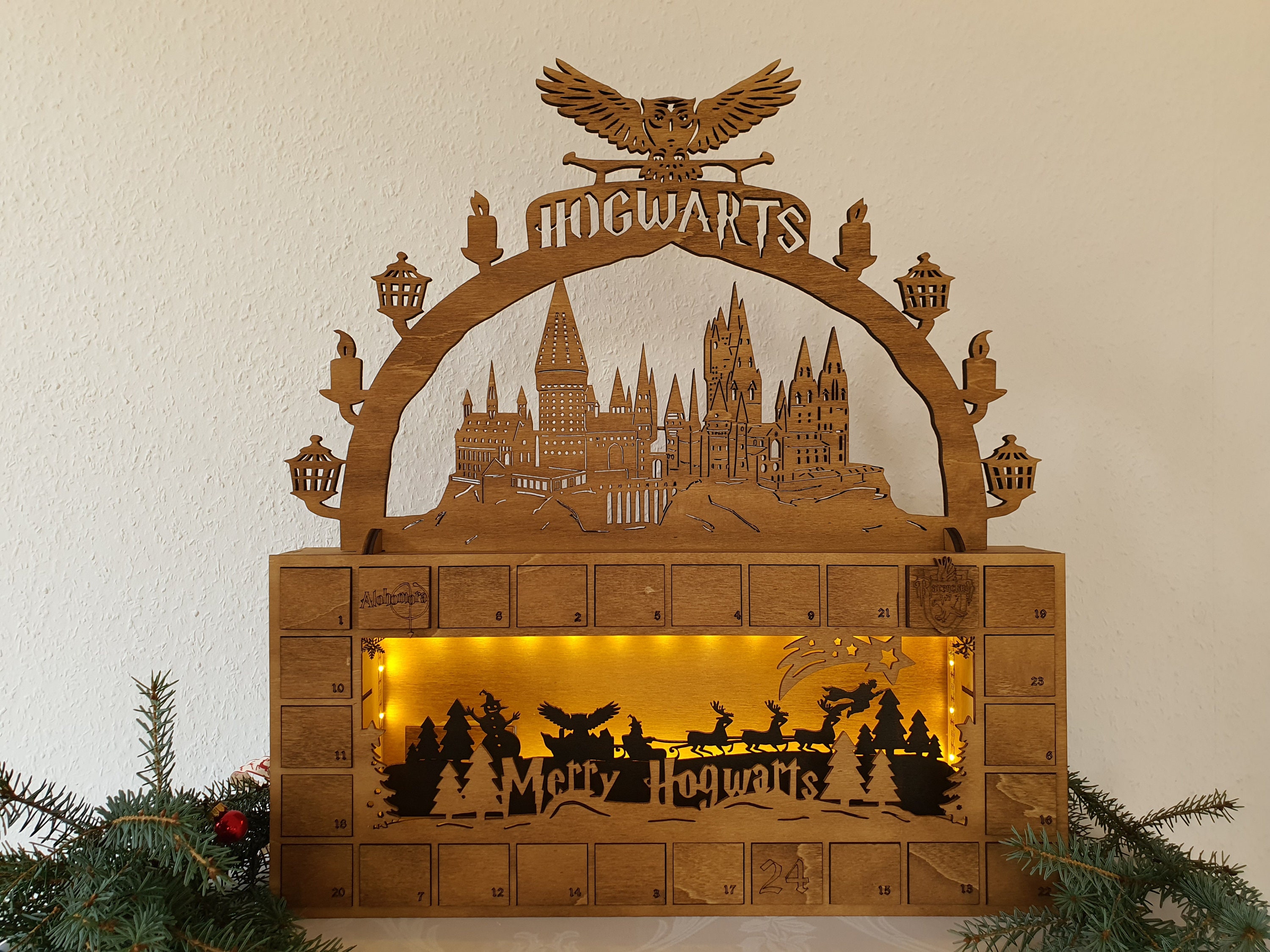 Hogwarts Advent Calendar From Harry Potter Handmade Illuminated to Fill