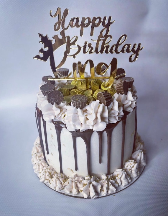 Happy Birthday King Cake Topper Svg Etsy