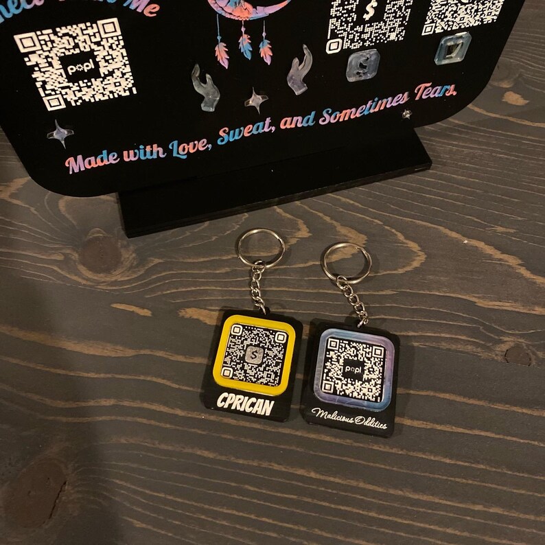 QR Code Keychain Etsy