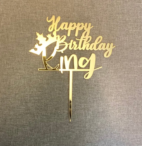 Happy Birthday King Cake Topper Svg Etsy