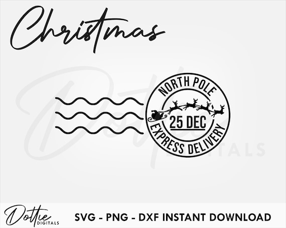 Christmas Stamp SVG PNG DXF North Pole Express Post Cutting | Etsy