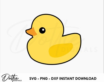 Rubber Duck SVG PNG DXF Bath Toy Cutting File Design - Yellow Toy Rubber Ducky Duckie Craft File