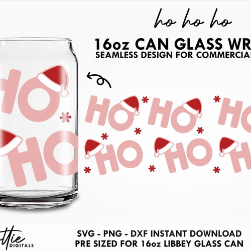 GROOVY Christmas Can Glass Wrap Svg Hippie Christmas 16oz - Etsy