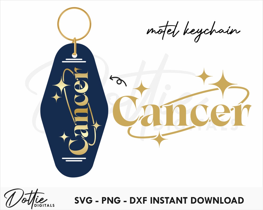 Kanker Design Kanker Motel Sleutelhanger SVG PNG DXF - Zodiac Hotel Keyring Design ...
