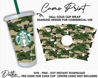 Army Sister Starbucks Cup SVG Patriotic SVG Full Wrap Presized for 24oz Cold Cup Army Decal Soldier Cut File Proud Army Sister