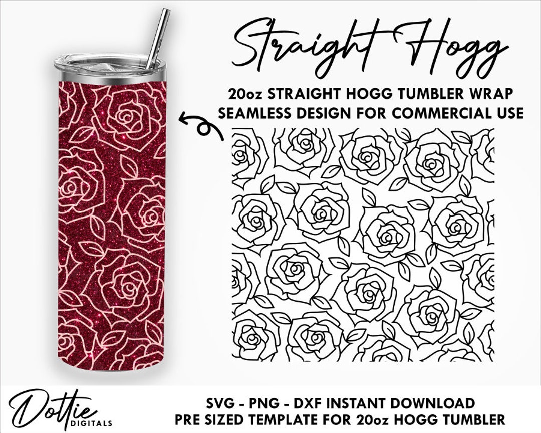 Dottie Digitals - Lily Flowers 20 Oz Straight Tumbler Wrap SVG PNG Dxf -  Floral Pattern Flowers HOGG Built Makerflo Straight Duo Sublimation Tumbler  Template