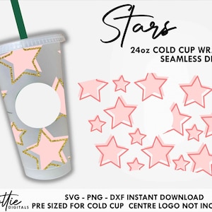 Leo Starbucks Cold Cup No Hole SVG PNG Dxf No Gap Star Sign Zodiac Stars  Mystical Full Wrap Cutting File 24oz Astrology Venti Cup Digital
