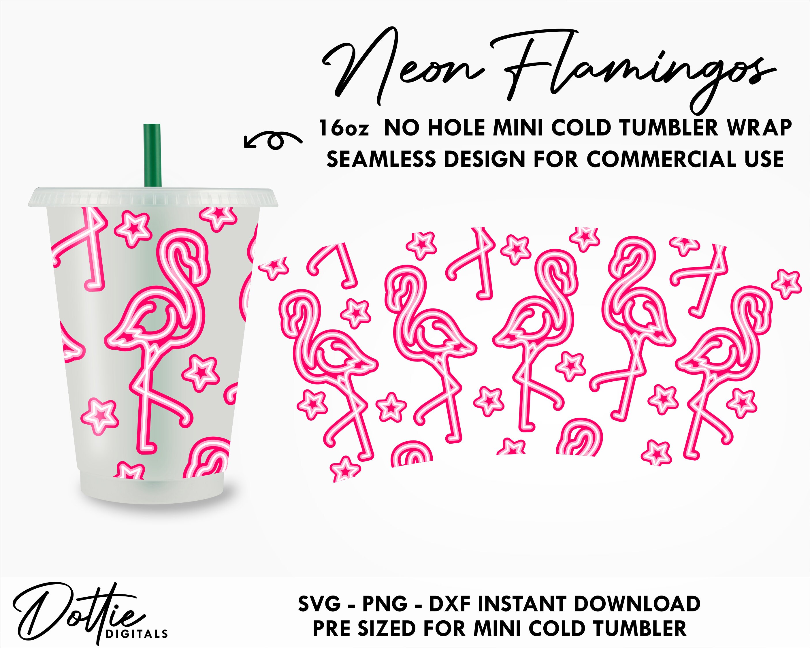 Dottie Digitals - Stars Mini Starbucks Cup SVG PNG DXF Cutting File - 16oz  Cold Cup - Baby Starbucks Design Small Venti Cup Instant Digital Download