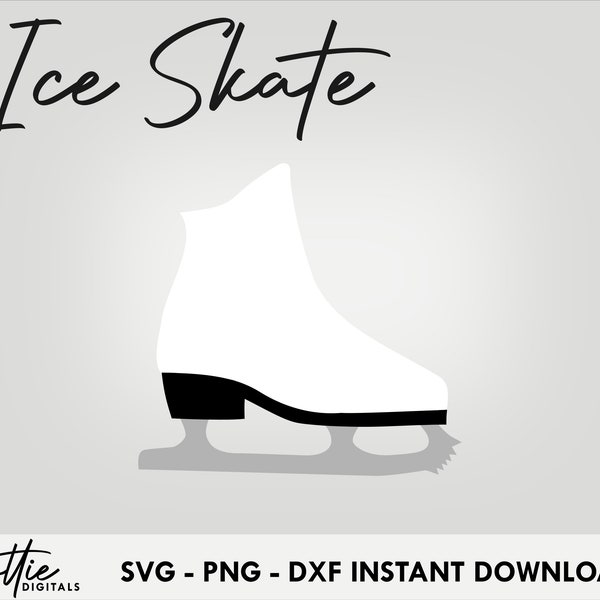 Ice Skate SVG PNG DXF Figure Skate Christmas Winter Festive Layered Cutting File Instant Digital Download Circut Silhouette Xmas Craft