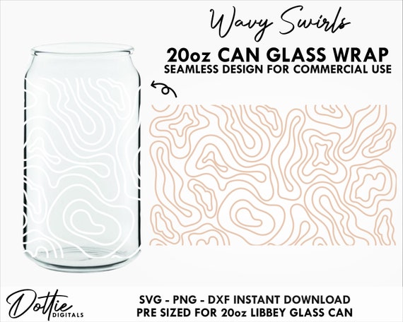 Wavy Lines Can Glass Cup