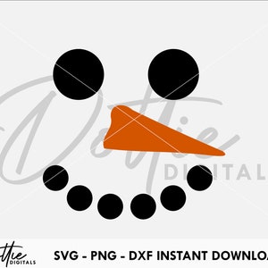 Sneeuwpop gezicht SVG PNG DXF sneeuwpop wortel neus Santa Christmas snijden bestand digitale download Cricut silhouet feestelijke ambachtelijke bestand Xmas