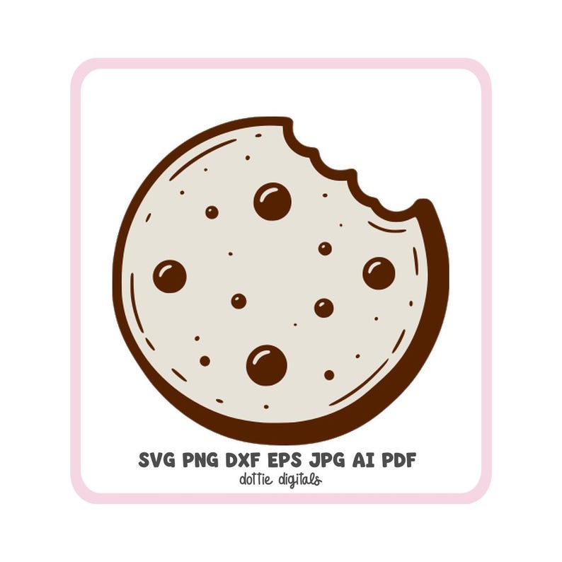 Chocolate Chip Cookie SVG PNG DXF, Biscuit Baking Cut File, Cricut ...