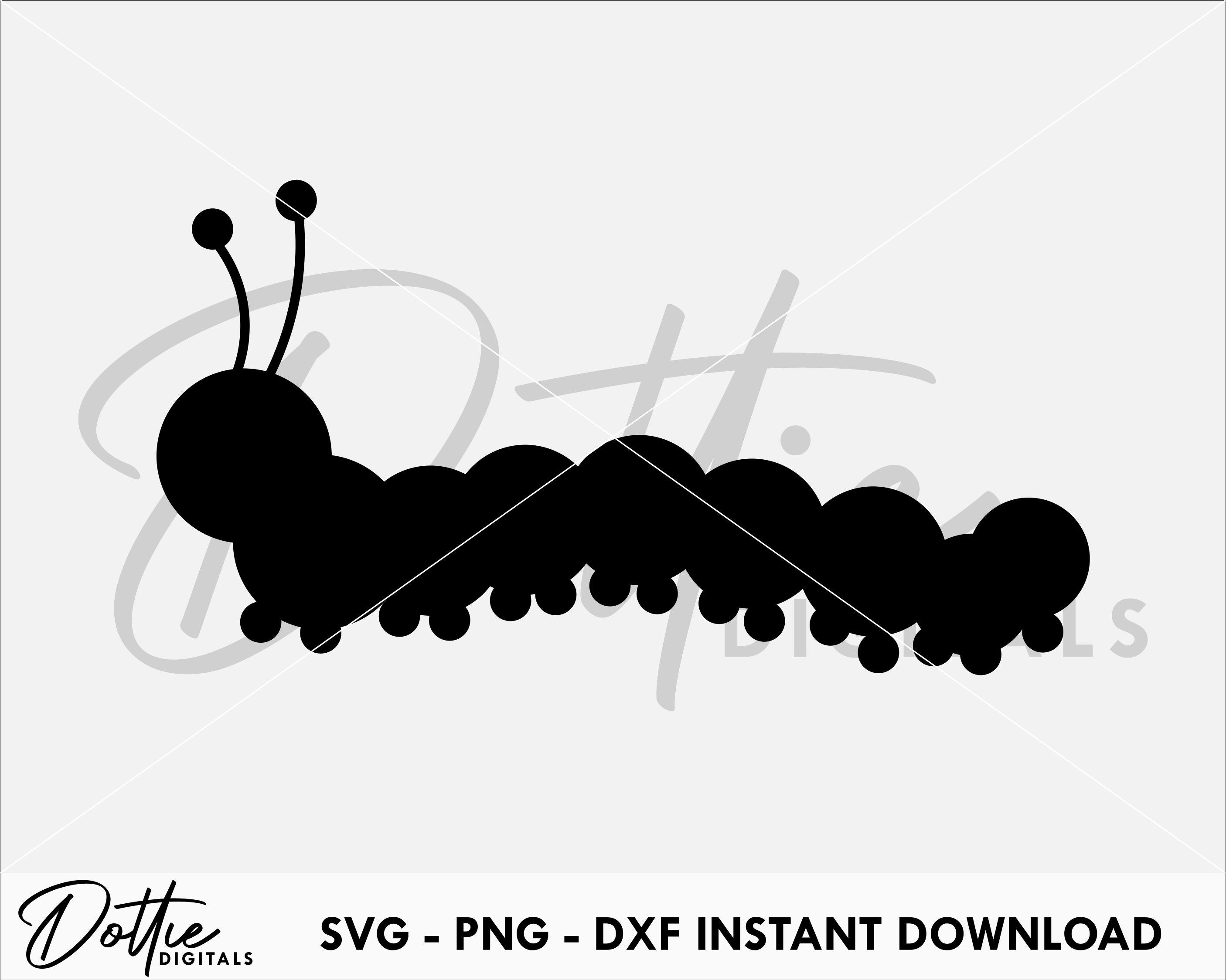 Caterpillar SVG PNG DXF Bug Beetle Worm Garden Nature Animal - Etsy