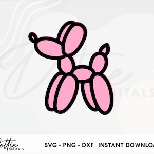 Ballon Hund SVG PNG DXF Party Ballon Tier schneiden Datei Design - Sublimation Clip Art Spaß Vektor Bild GraphicCraft File