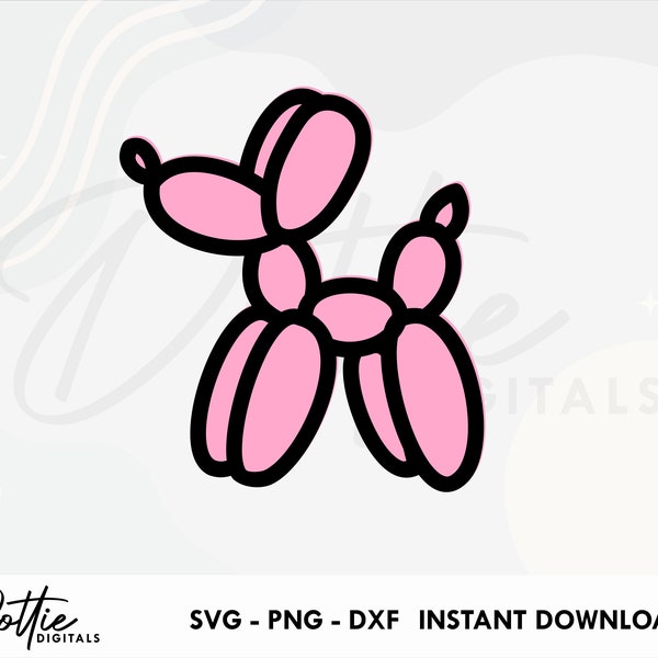 Balloon Dog SVG PNG DXF Cute Party Balloon Animal Cutting File Design -  Sublimation Clip Art Fun Vector Image GraphicCraft File