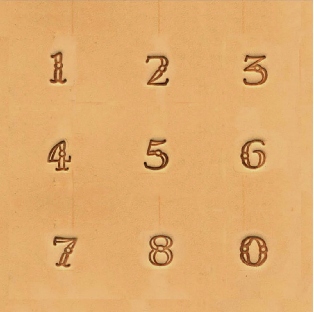 Fancy Number Stamp Set, Leather Number Stamp Set, 9.5mm, 3/8 10pcs Set