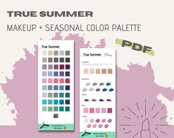 TRUE SUMMER Seasonal Color Palette and Makeup Palette - Armocromia analysis complete color switch Color Matching