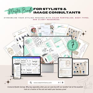 Master Stylist Business Bundle – Editable Canva Kit for Color Analysis, Style Discovery & Client Consultations Style Transformation Kit