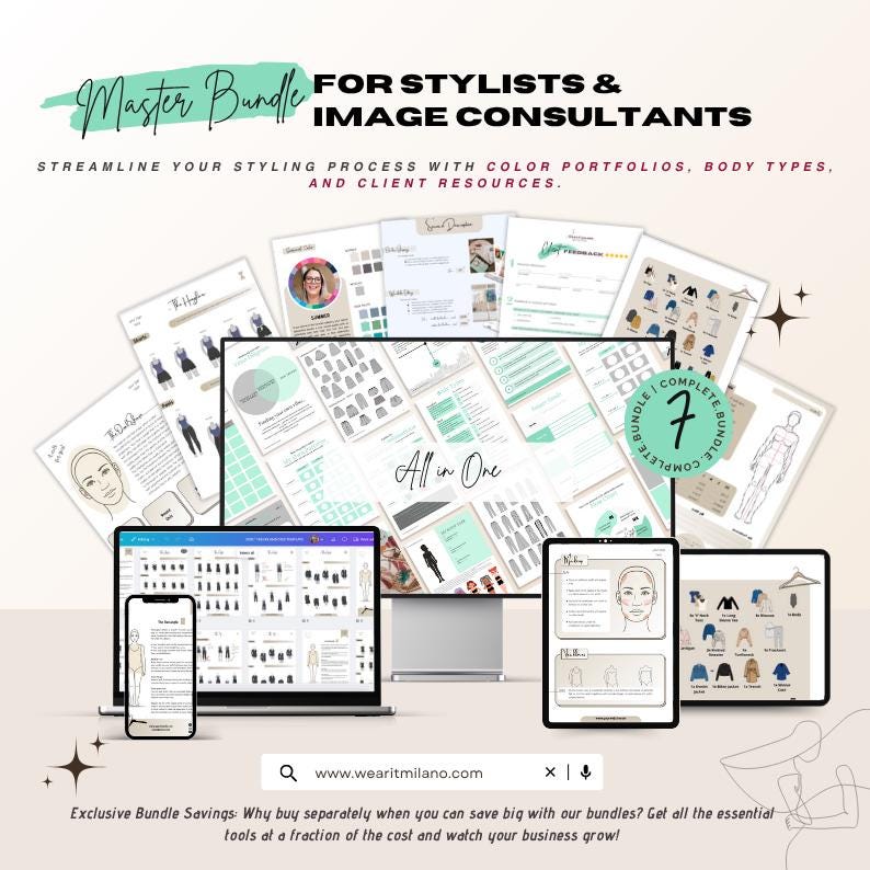 Stylist Business Bundle: Color Analysis & Style Discovery Canva Kit (Digital Download) image 1
