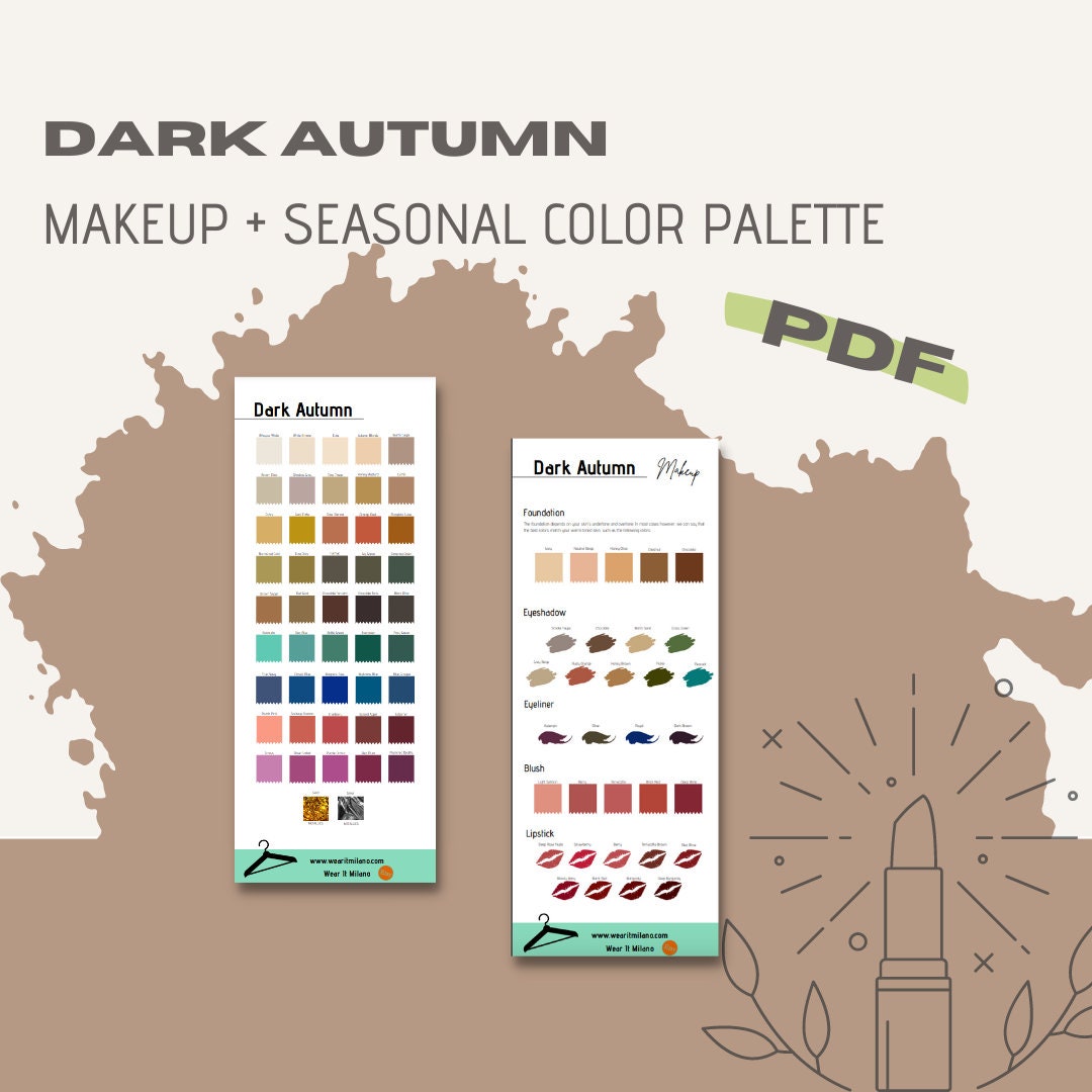 DARK AUTUMN Seasonal Color Palette and Makeup Palette Armocromia