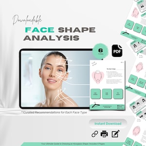 FACE SHAPE Downloadable PDF A4 for Stylists Hairdressers Hairstylists Face Type Analysis for Accessories and Hairstyles