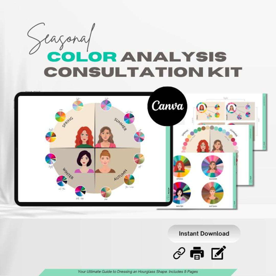 Layout For Color Analysis Seasonal Color Analysis Consultation Kit: 4 Seasons Visual Guide (PDF ...