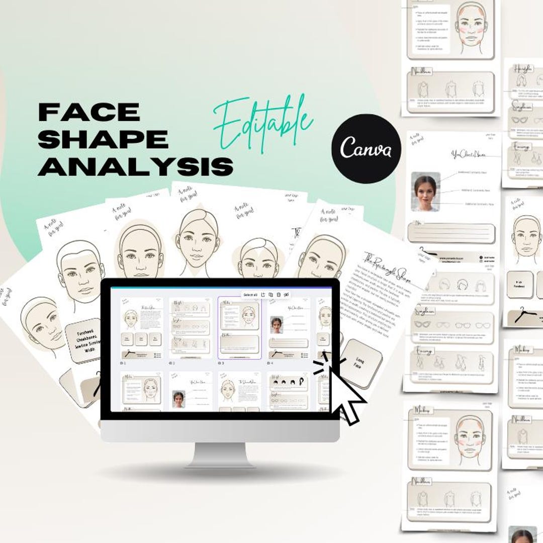 Client Shape Face Shape Analysis Template: Client Styling Guide for Canva (PDF ...