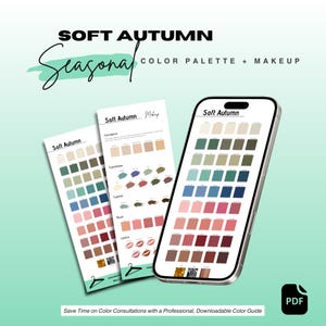 Palette de couleurs saisonnières et palette de maquillage SOFT AUTUMN - Changement de couleur complet avec analyse d'Armocromia Correspondance des couleurs